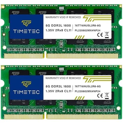 Timetec 16GB KIT(2x8GB) DDR3L 1600MHz PC3L-12800 1.35V Non-ECC SO-DIMM RAM | Compatible with Synology NAS thumbnail 1