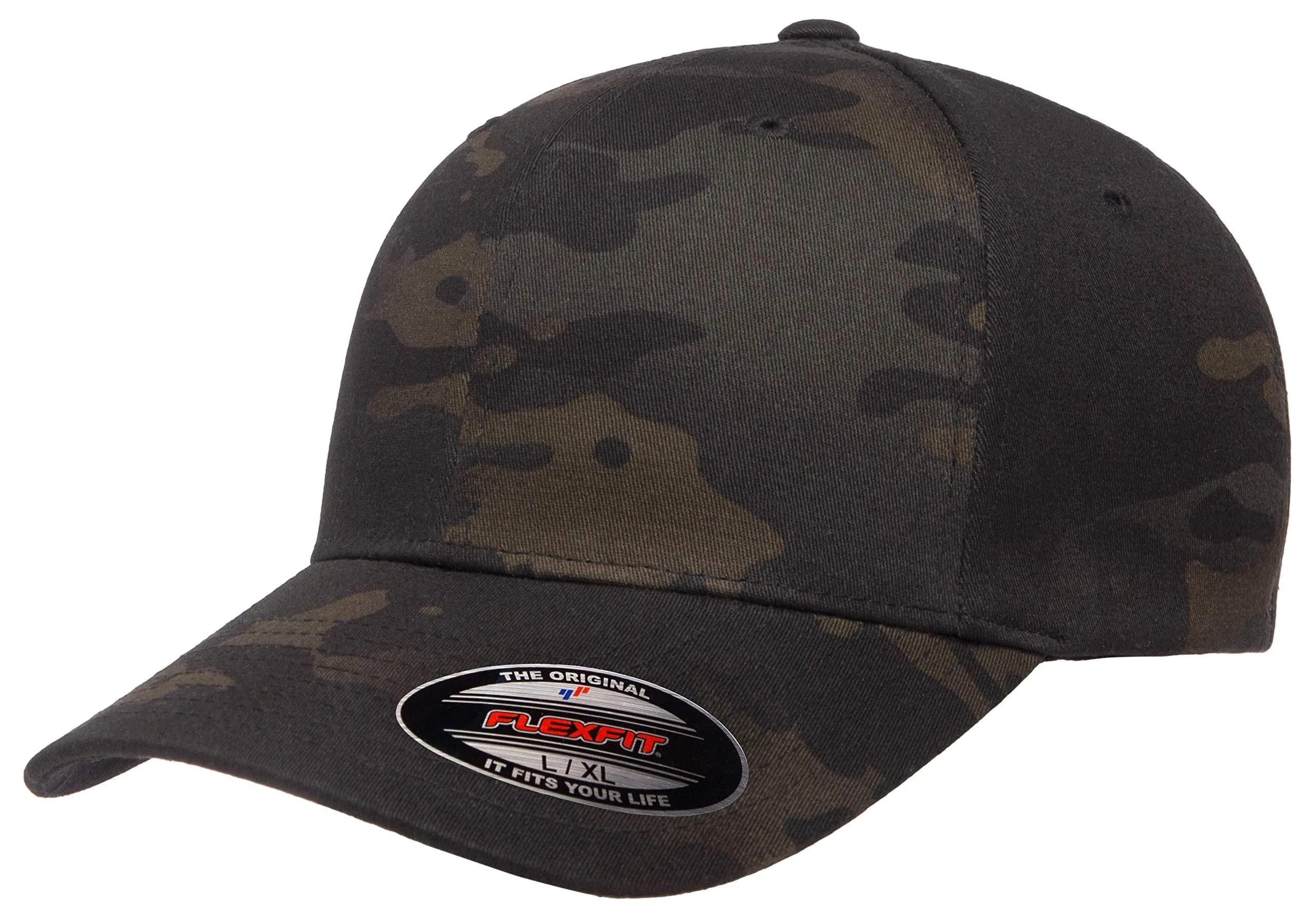 Flexfit Unisex Adult Multicam Cap | Classic Flexfit Stretch Technology (Large-X-Large) — Multicam Black