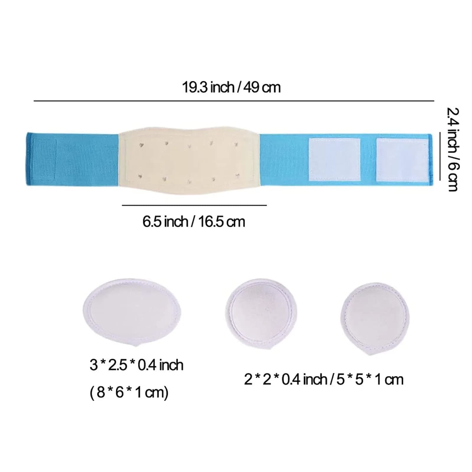 Paskyee Baby Umbilical Hernia Belt Blue | Adjustable Infant Belly Wrap for Newborns - view 3