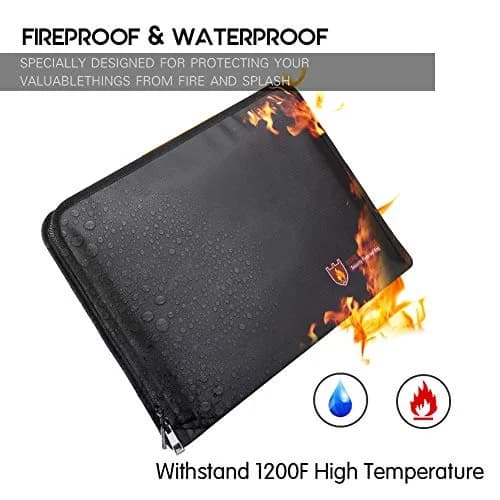 HSP-HSWITI Fireproof Document Bag Fire & Water Resistant File Folder 12 Pockets Clear | Waterproof Safe for Valuables thumbnail 2