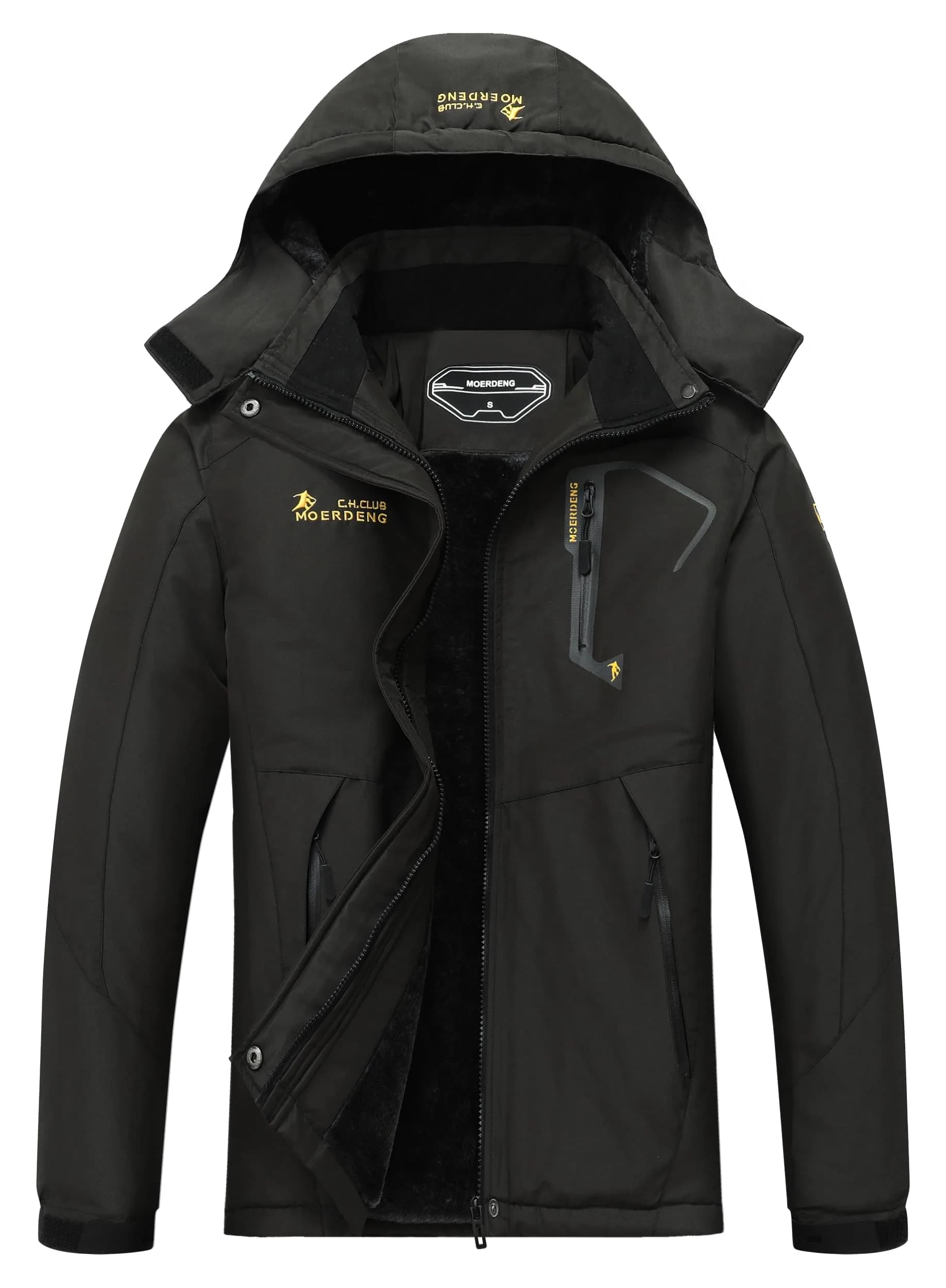 MOERDENG Women's Ski Jacket Warm Winter Coat Snowboarding Jacket | Waterproof Windproof & Breathable — Black