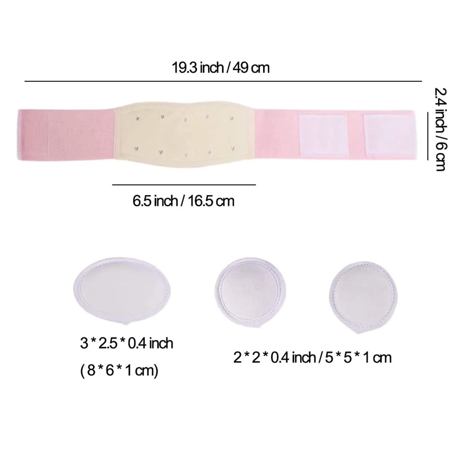 Paskyee Umbilical Hernia Belt for Newborns | Adjustable Cotton Navel Support Wrap, 4 Piece Set, Pink - view 3