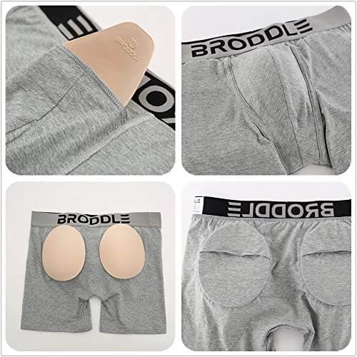 BRODDLE Men's Padded Boxer Briefs with Butt Enhancer Grey Large | Enhances Shape for a Fuller Look thumbnail 7