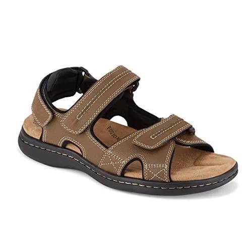 Dockers Mens Newpage Outdoor Sport Sandal Memory Foam, Dark Tan, 15 Wide | Water-Friendly, All-Day Comfort thumbnail 1