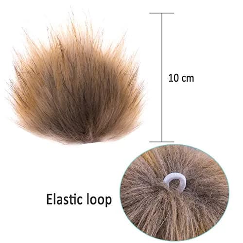SIQUK 20 Pieces Faux Fur Pom Pom DIY 10cm (3.94 inches) | Fluffy Light Brown Pompoms for Hats, Scarves, Bags thumbnail 2