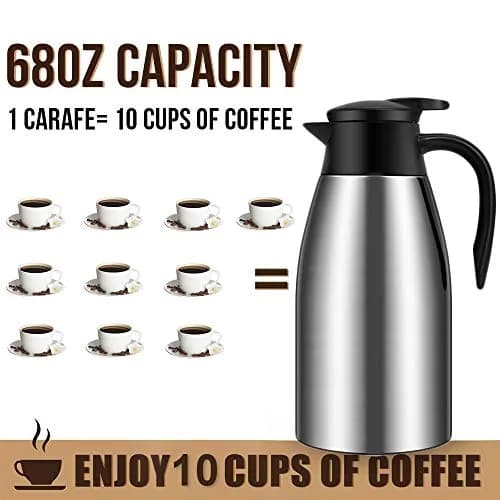 GearRoot 68oz Coffee Carafe Insulated | Keeps Beverages Hot 12H & Cold 24H thumbnail 5