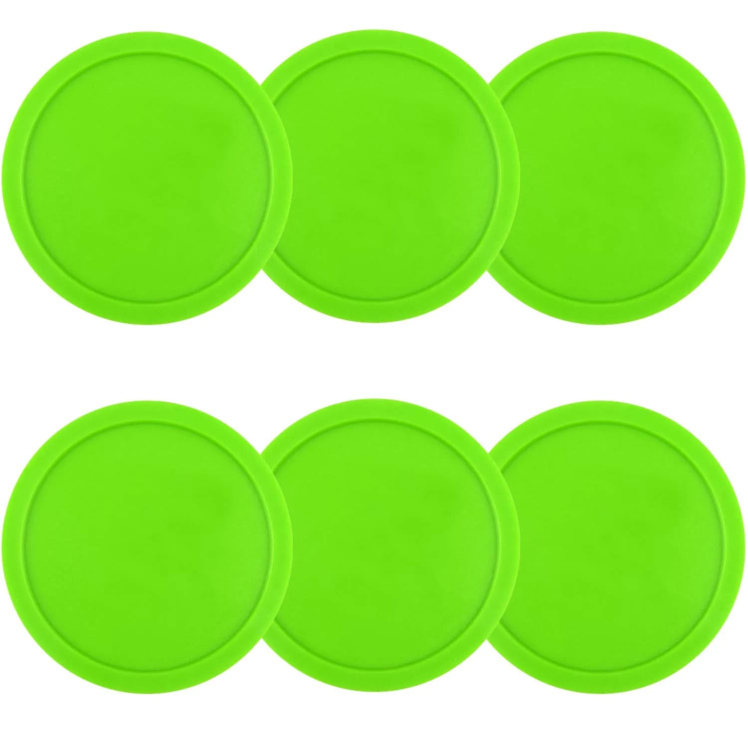 ONE250 Green Air Hockey Pucks (6 Pcs, 3.25 inch Diameter) | Durable ABS Replacement Accessories for Standard Game Tables - view 5