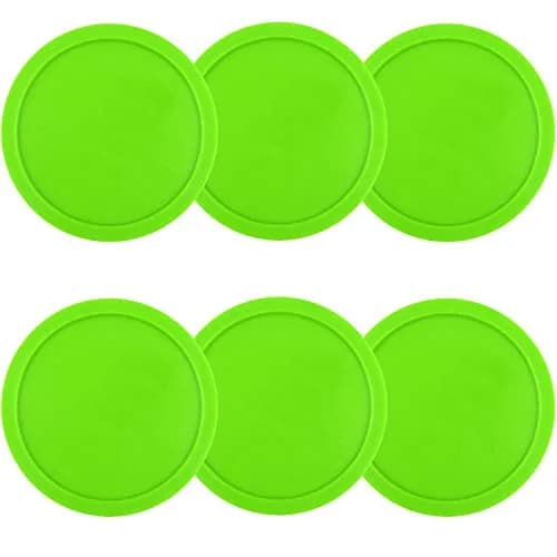 ONE250 Green Air Hockey Pucks (6 Pcs, 3.25 inch Diameter) | Durable ABS Replacement Accessories for Standard Game Tables thumbnail 5