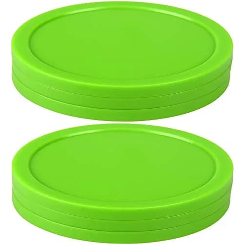 ONE250 Green Air Hockey Pucks (6 Pcs, 3.25 inch Diameter) | Durable ABS Replacement Accessories for Standard Game Tables thumbnail 2