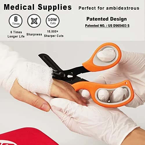 MEUUT 8-Inch Medical Trauma Shears (2-Pack) | Patented Surgical Grade Stainless Steel EMT Scissors thumbnail 4
