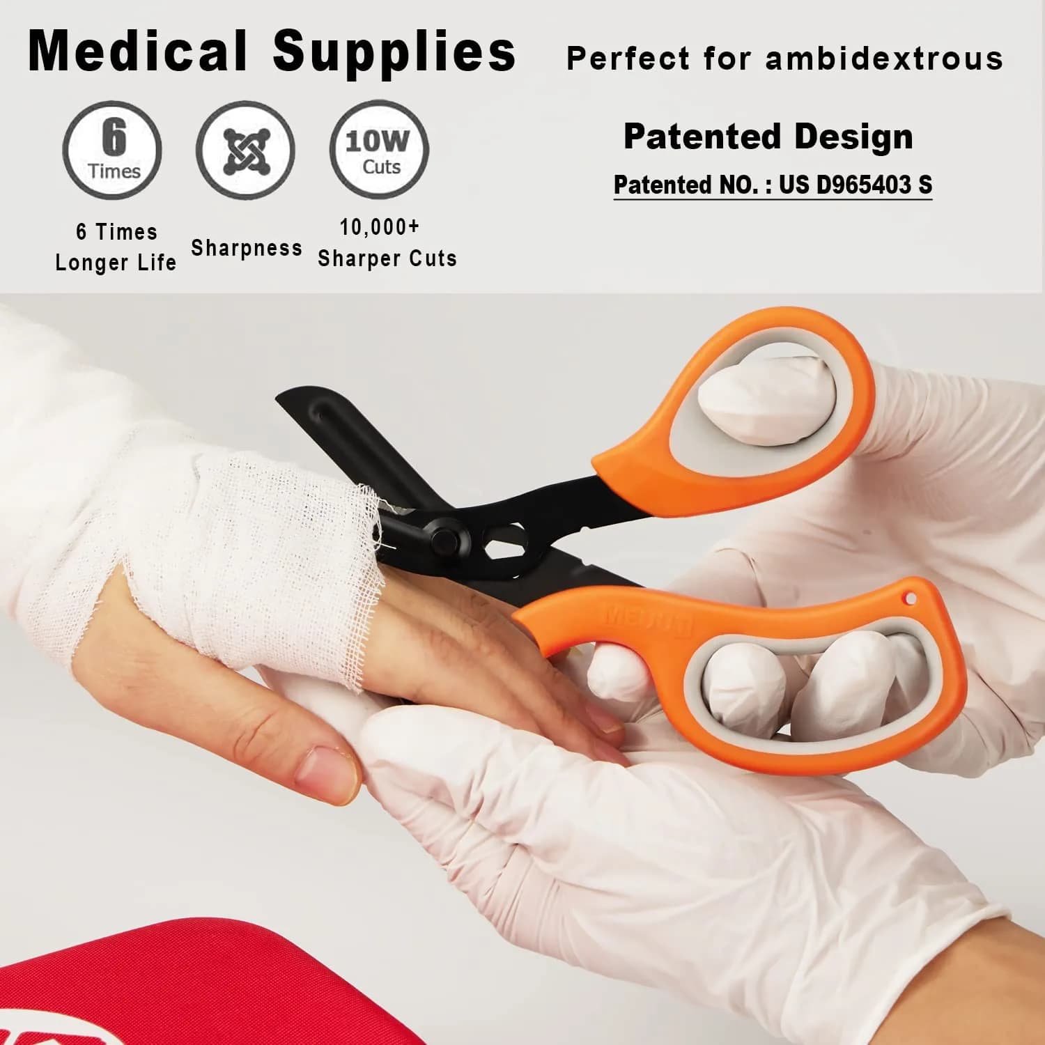 MEUUT 8-Inch Medical Trauma Shears (2-Pack) | Patented Surgical Grade Stainless Steel EMT Scissors - view 4