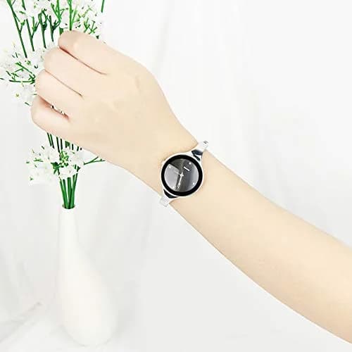Weicam Women's Analog Quartz Watch | Black Crystal Cuff Bangle Watch (33mm Case) thumbnail 2