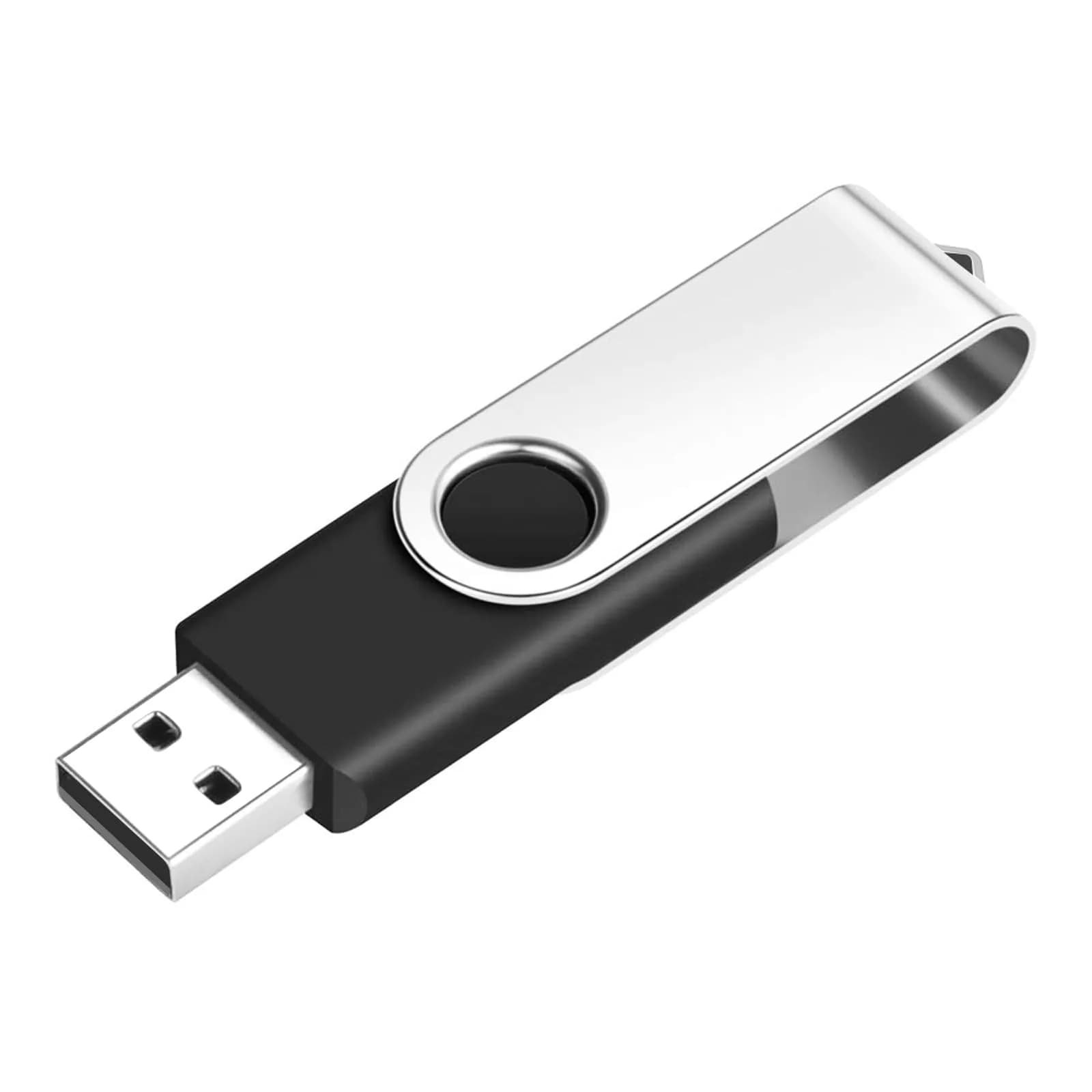 EASTBULL 1GB USB2.0 Flash Drive | Capless Metal Swivel Data Storage (1GB, Black) - main product image