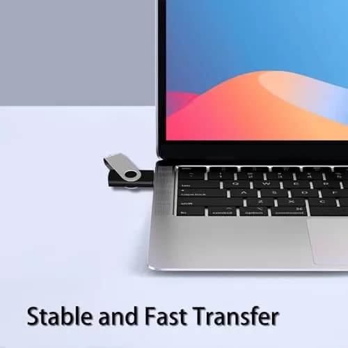 EASTBULL 1GB USB2.0 Flash Drive | Capless Metal Swivel Data Storage (1GB, Black) thumbnail 2