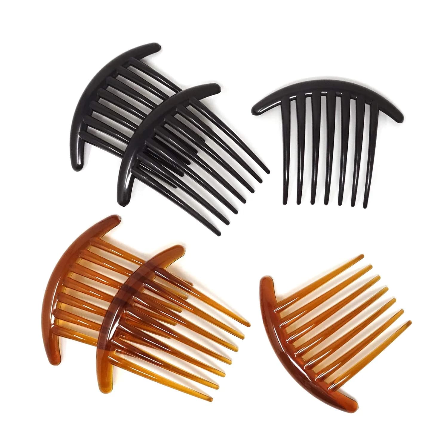 Honbay 6PCS Plastic 7 Tooth French Twist Combs Hair Side Combs Clips Accessory for Women and Girls (4Inch) | Durable, lightweight, fashionable — A-6pcs
