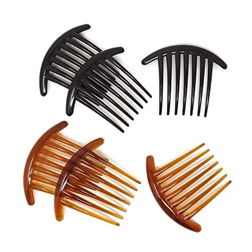 Honbay 6PCS Plastic 7 Tooth French Twist Combs Hair Side Combs Clips Accessory for Women and Girls (4Inch) | Durable, lightweight, fashionable thumbnail 1