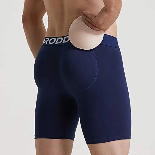 BRODDLE Men's Padded Boxer Briefs with Butt Enhancer — Navy Blue Large | Enhances Shape & Comfort thumbnail 3