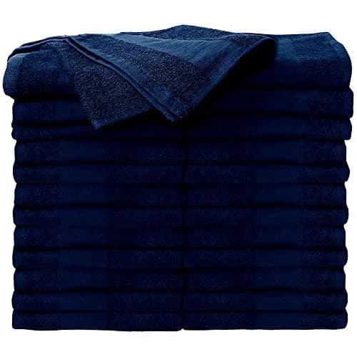 ForPro Professional Collection Bleach Tough Salon Towels, 24ct, Navy Blue, 27" L x 16" W | Bleach-Resistant Cotton Towels - main product image