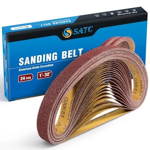 S SATC 1x30 Inch Sanding Belts 24-Pack (60-400 Grits) Aluminum Oxide | Heavy Duty Stripping & Sanding thumbnail 1