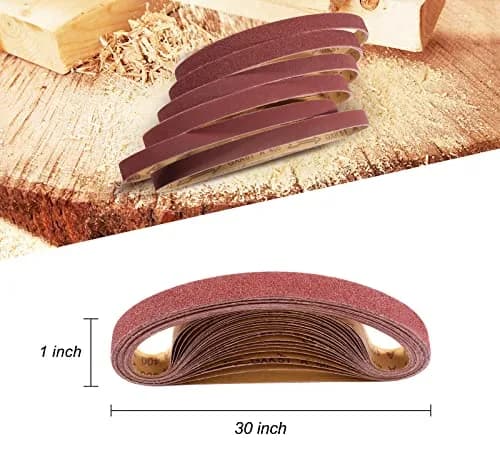 S SATC 1x30 Inch Sanding Belts 24-Pack (60-400 Grits) Aluminum Oxide | Heavy Duty Stripping & Sanding thumbnail 2