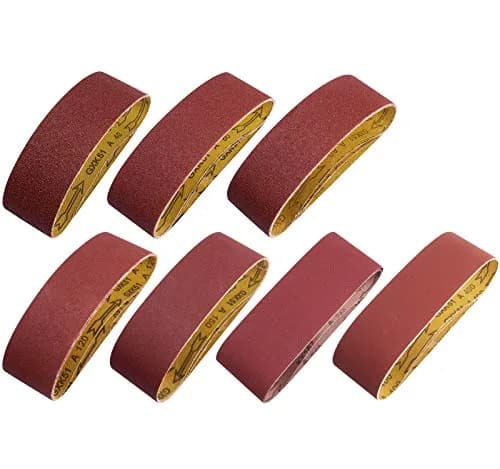 S SATC Sanding Belts 3x21 Inch Aluminum Oxide 20 PCS Assorted Grits | For Belt Sanders thumbnail 1