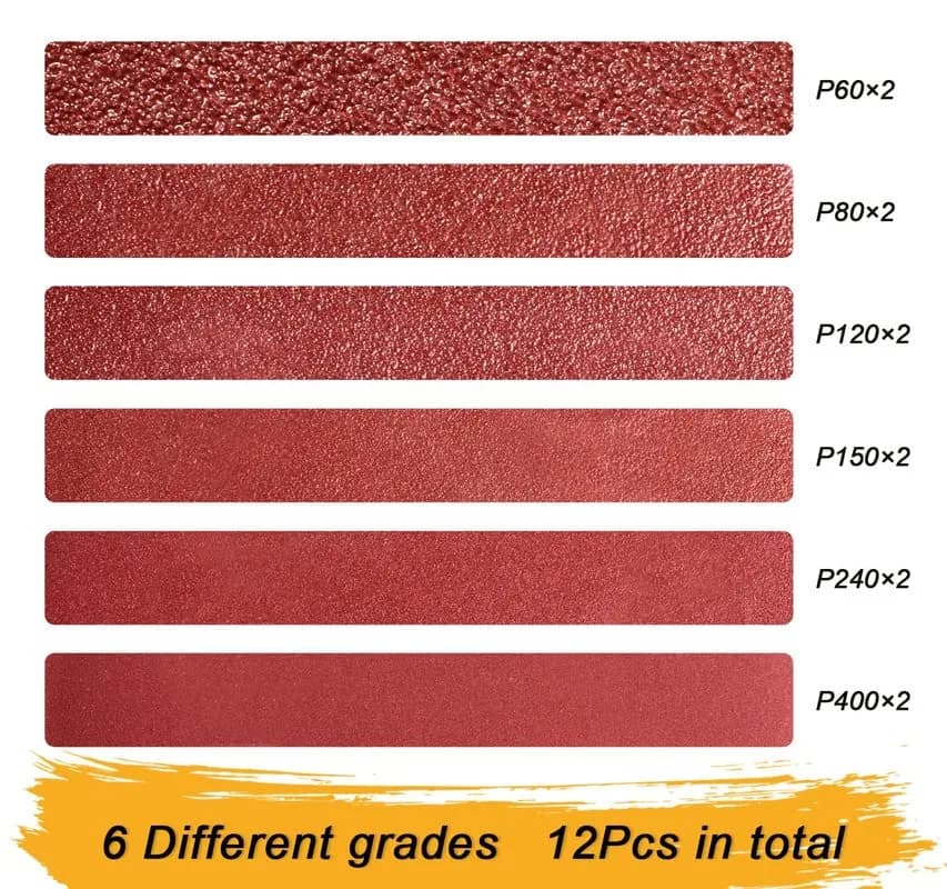 S SATC 4x36 Inch Sanding Belts 12-Pack (60-400 Grits) Aluminum Oxide | Heavy Duty Stripping & Finishing thumbnail 2