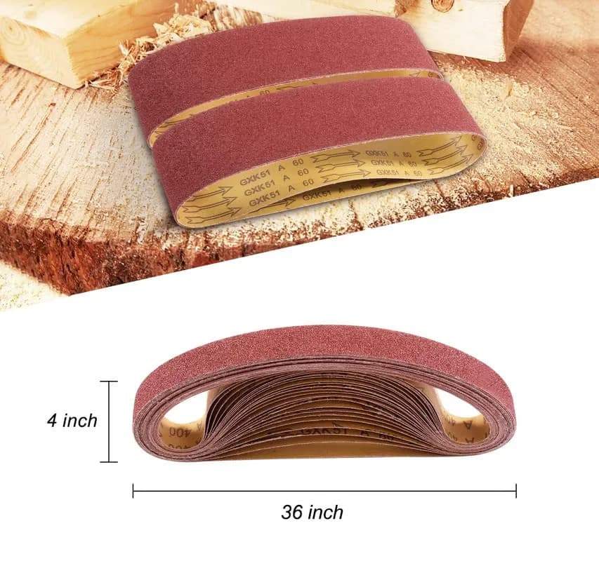 S SATC 4x36 Inch Sanding Belts 12-Pack (60-400 Grits) Aluminum Oxide | Heavy Duty Stripping & Finishing thumbnail 4