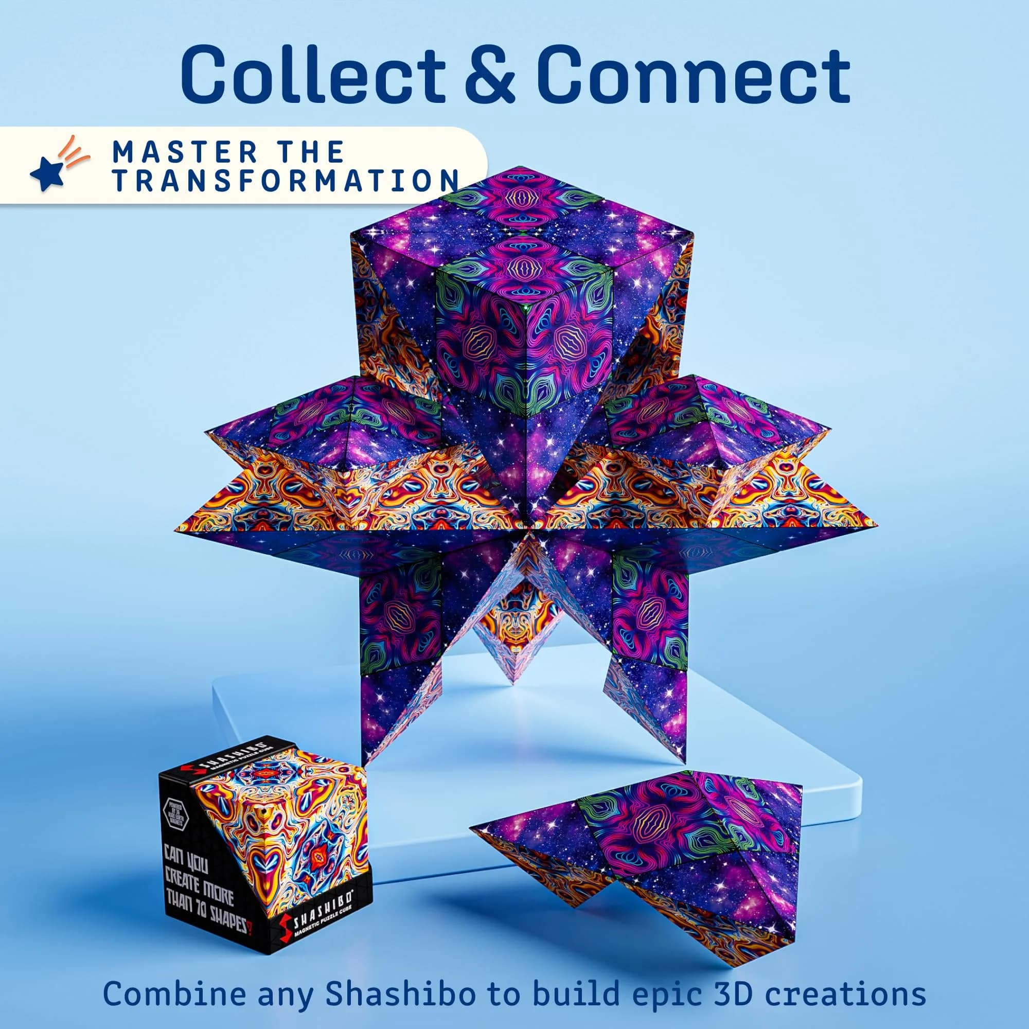 Shashibo Dodeca Spaced Out Shape-Shifting Cube Toy - The Ultimate Fidget and Educational Puzzle for All Ages - view 6