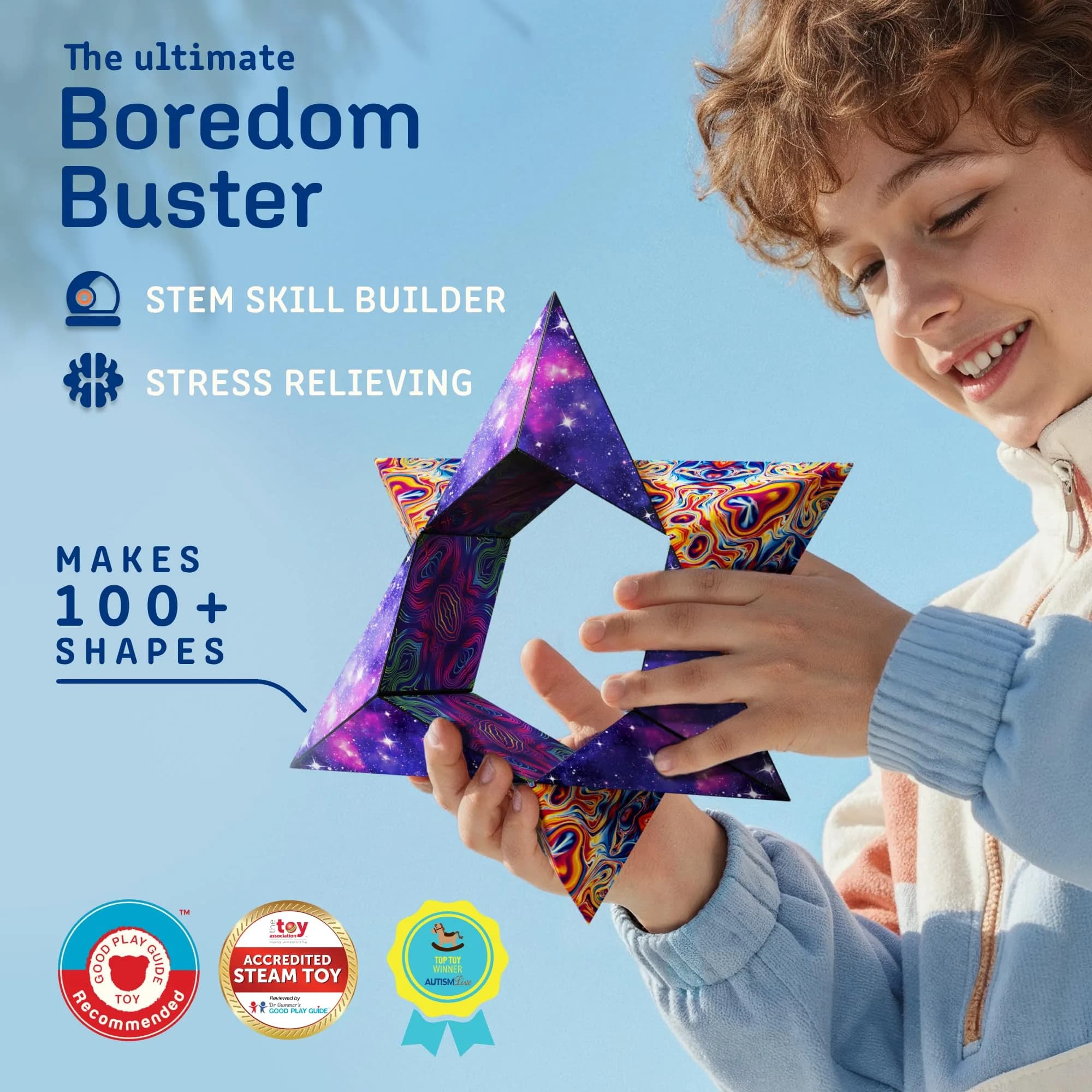 Shashibo Dodeca Spaced Out Shape-Shifting Cube Toy - The Ultimate Fidget and Educational Puzzle for All Ages - view 2
