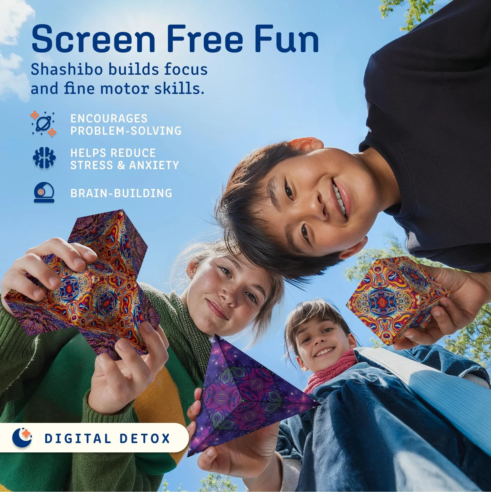 Shashibo Dodeca Spaced Out Shape-Shifting Cube Toy - The Ultimate Fidget and Educational Puzzle for All Ages - view 3