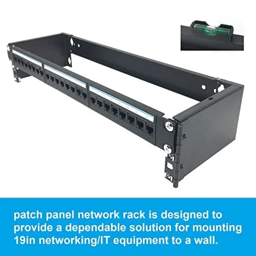 JINGCHENGMEI 2U 19-inch Hinged Wall Mount Patch Panel Bracket- 6-inch Deep | Easy Access & Maintenance (70-120 chars) thumbnail 2
