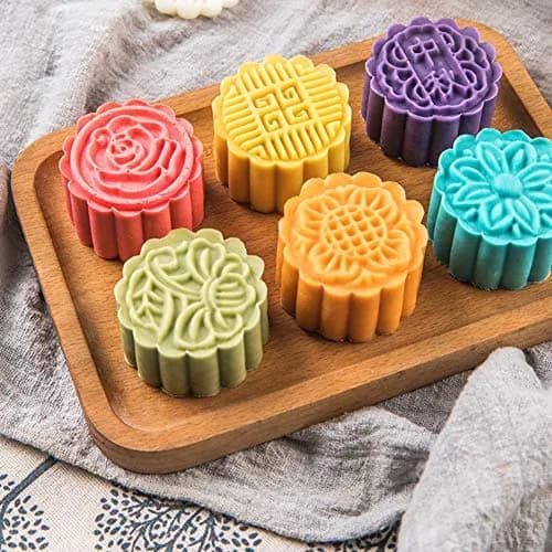 WeTop 6 PCS Round Moon Cake Mold Set 50g (1.8oz) | DIY Mid Autumn Festival Cookie Stamps thumbnail 5