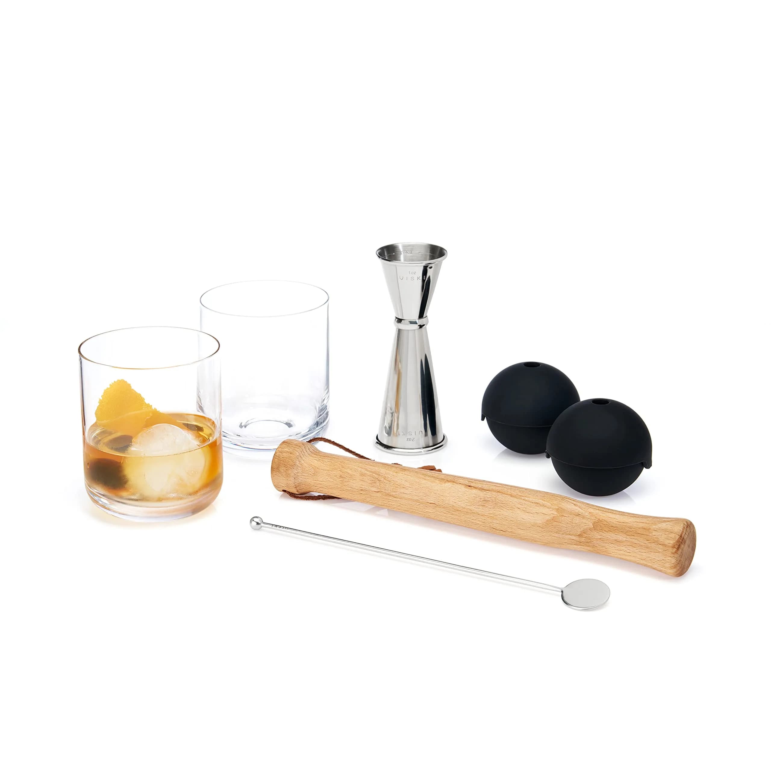 Viski Travel Bartender Kit 6pc Set | Portable Cocktail Mixing Essentials for On-the-Go Mixology — Muddled Cocktail Barware