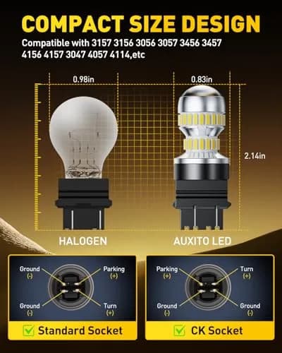 AUXITO 3157 LED White Bulbs (2-Pack) | 6000K Bright Backup Reverse Lights thumbnail 6