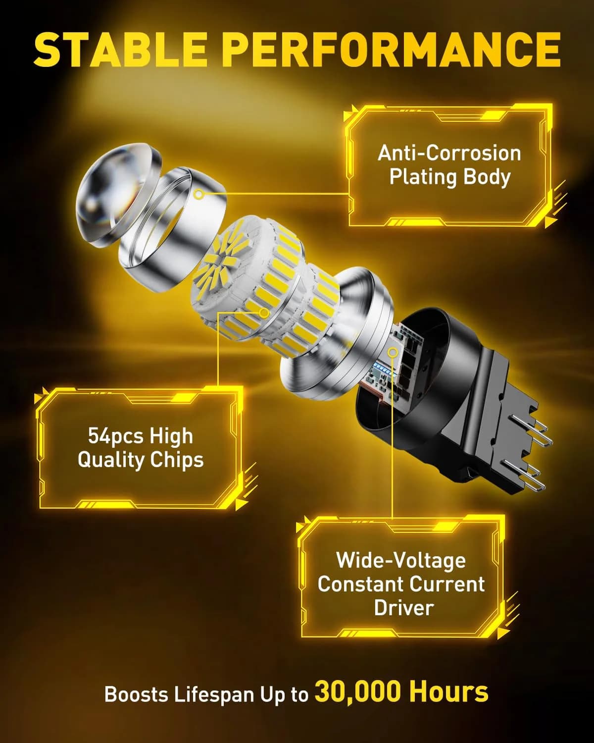 AUXITO 3157 LED White Bulbs (2-Pack) | 6000K Bright Backup Reverse Lights - view 7