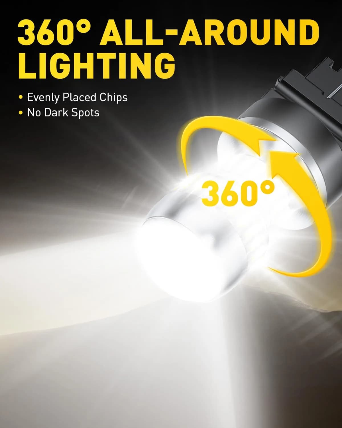 AUXITO 3157 LED White Bulbs (2-Pack) | 6000K Bright Backup Reverse Lights - view 2