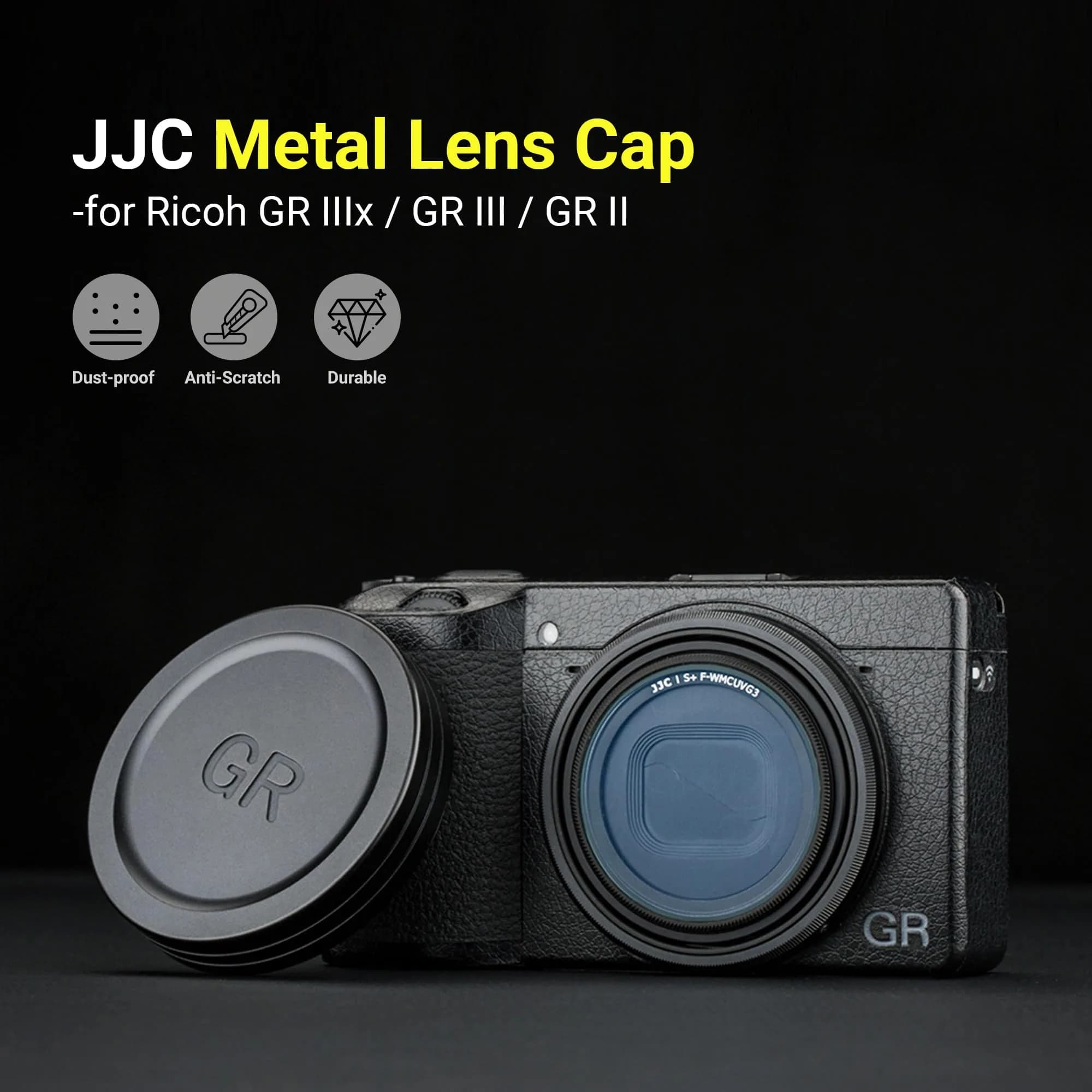 JJC Aluminum Lens Cap for Ricoh GR IIIx GR III HDF GR III GR III HDF GR II | 60mm (2.4 inches) Diameter - view 2