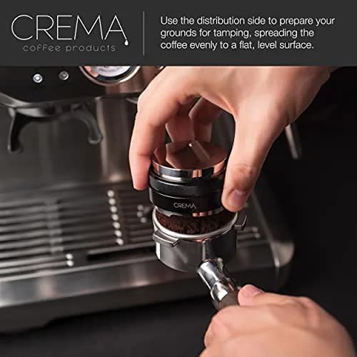 CREMA 53.3mm Coffee Distributor & Tamper | Adjustable Depth Tool | 53.3mm (2.1 inch) | Black thumbnail 3