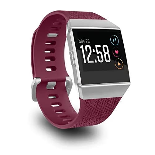 AIUNIT Replacement Band for Fitbit Ionic, Large Fuchsia TPU with Silver Buckle | Compatible with Fitbit Ionic Smart Watch thumbnail 1