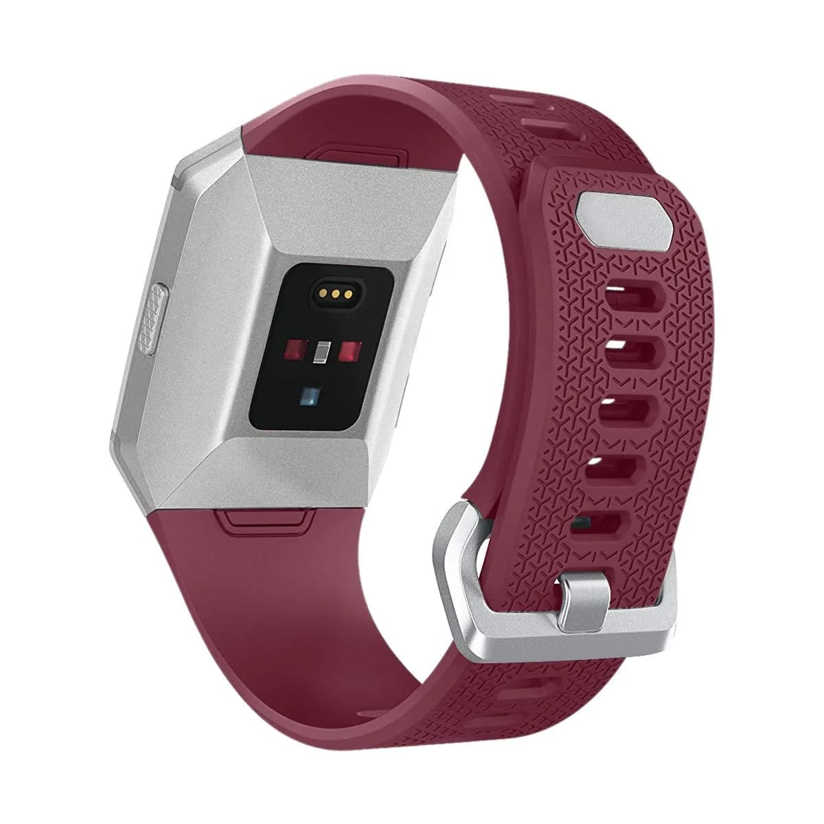 AIUNIT Replacement Band for Fitbit Ionic, Large Fuchsia TPU with Silver Buckle | Compatible with Fitbit Ionic Smart Watch - view 2