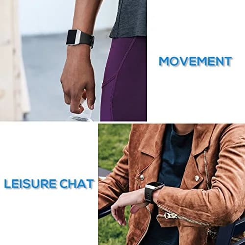 AIUNIT Replacement Band for Fitbit Ionic Smart Watch - Large (135-185mm) - Silver Buckle | Sport TPU Strap thumbnail 6