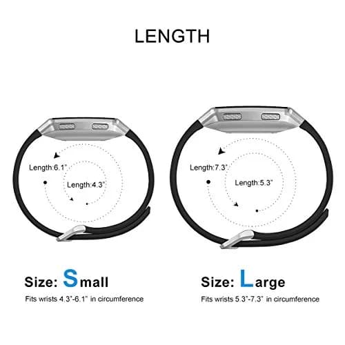 AIUNIT Replacement Band for Fitbit Ionic Smart Watch - Large (135-185mm) - Silver Buckle | Sport TPU Strap thumbnail 7