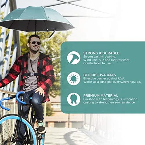 Primo Supply Wearable Hands-Free Umbrella 41 in (105 cm) | UV Sun & Rain Blocker for Outdoors thumbnail 4