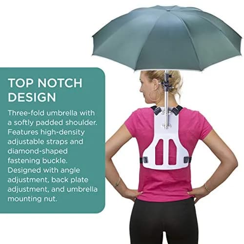 Primo Supply Wearable Hands-Free Umbrella 41 in (105 cm) | UV Sun & Rain Blocker for Outdoors thumbnail 5