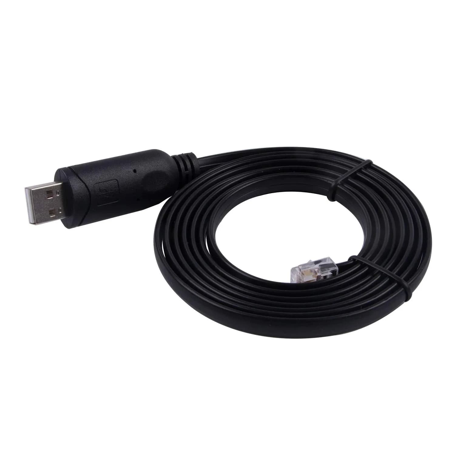 usangreen USB to RJ12 6P6C RS232 FTDI Serial Converter Cable 1.2m (3.94ft) | Genuine FTDI Chipset for APC UPS — Black