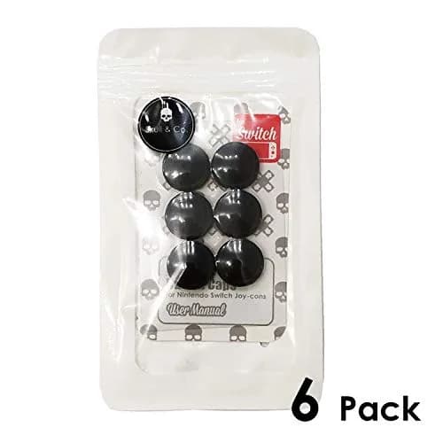 Skull & Co. Replacement Joystick Covers for Nintendo Switch & Lite (6-Pack Black) | Easy Install Repair Parts thumbnail 6