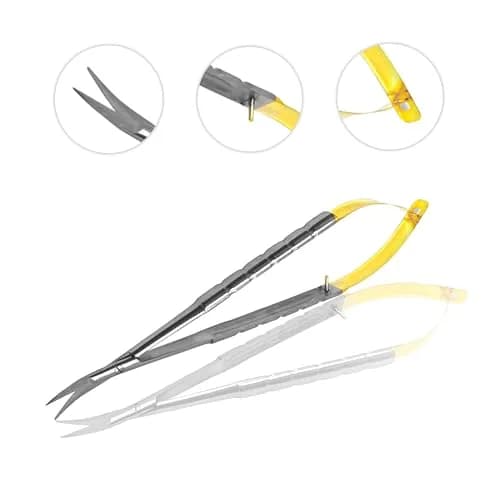 Cynamed TC Castroviejo Micro Scissor with Tungsten Carbide Inserts and Gold Ends - Premium Grade Instrument 13.97 cm (5.5 in.) Curved Blades thumbnail 4