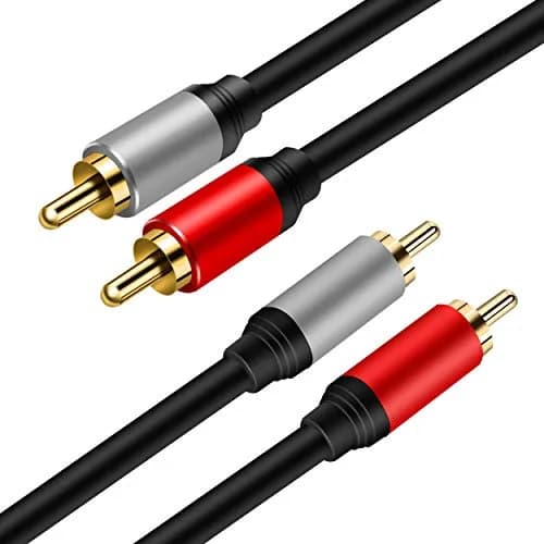 Tan QY 2RCA to 2RCA Stereo Audio Cable 1.8m (6Ft) | Gold-Plated Connectors for Clear Sound thumbnail 2