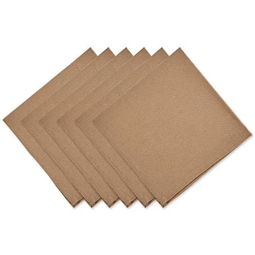 DII Solid Cotton Napkin Set 50.8cm x 50.8cm (20"x20") | Pack of 6 Stone Color thumbnail 1