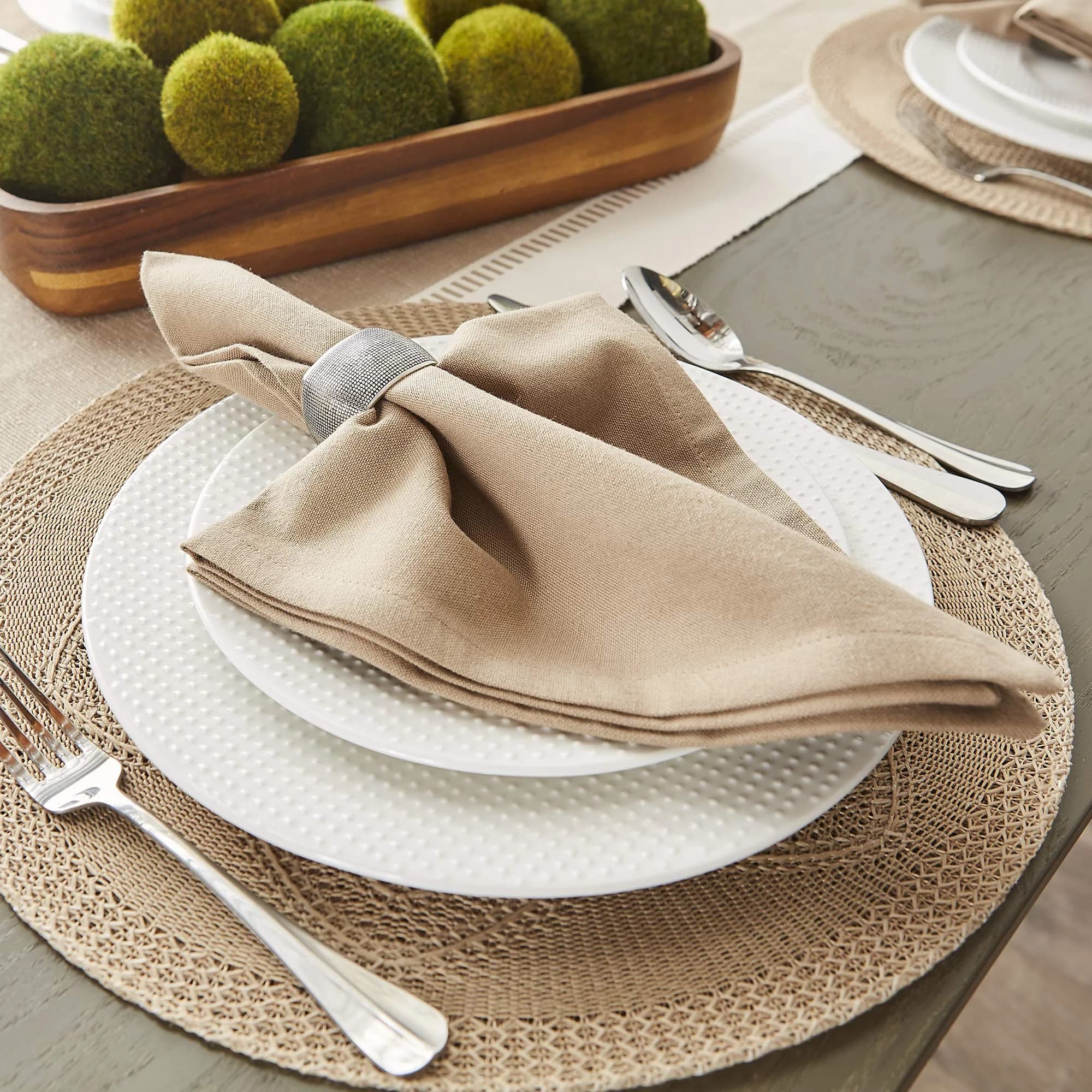 DII Solid Cotton Napkin Set 50.8cm x 50.8cm (20"x20") | Pack of 6 Stone Color - view 5